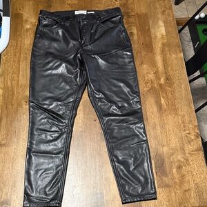 Abercrombie & Fitch Vegan Leather Pants - Black